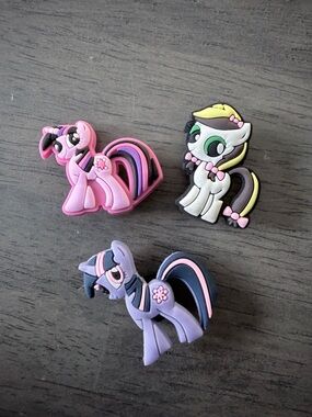 CROCS Kids Pink, Purple & White My Little Pony Jibbitz Charms (3-Pack)